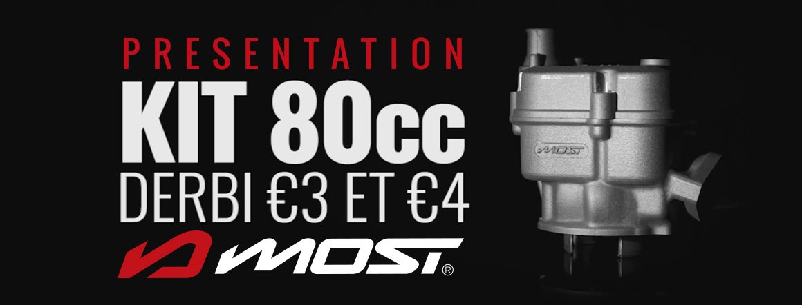 Image de présentation du kit cylindre 80cc MOST Racing pour moto Derbi euro 3 et 4
