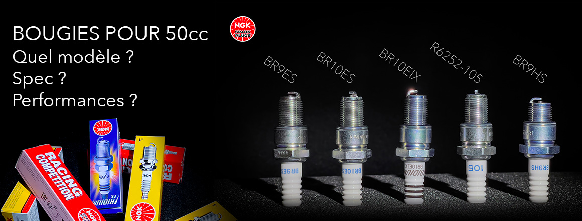 couverture article comparatif de bougies d'allumage pour moto et scooter 50cc.